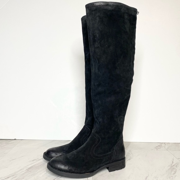 New! Born Borman Tall Black Distressed Suede Boot 5.5 - Picture 1 of 12